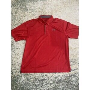 Under Armour Heat Gear Loose Polo Shirt Mens XL Red - Classic, Casual, Work